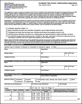 Incidental Take Permit/Authorization Application