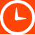 White Clock Icon with orange background