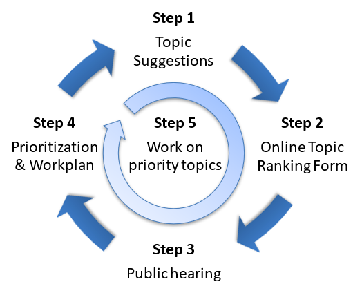 Diagram of the triennial review process