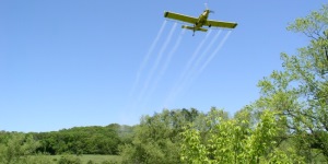Pesticide application by plane